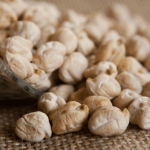 Close-up of dried chickpeas.