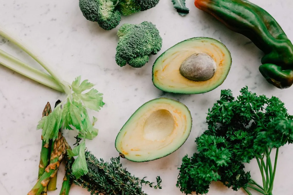 Avocado and other green vegetables for a healthy diet considered Superfoods